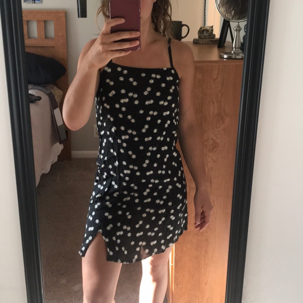 Zaful Daisy Floral Slit Cami Mini Dress